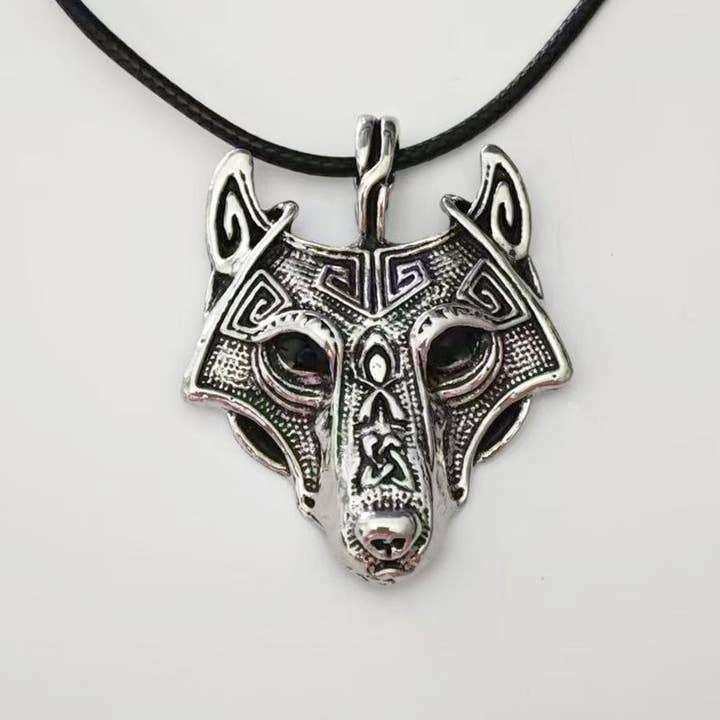 SALINA TRADING INC - Wholesale Pendant/Charm Necklace - Celtic Viking Wolf Head Pendant Necklace Vintage Style1