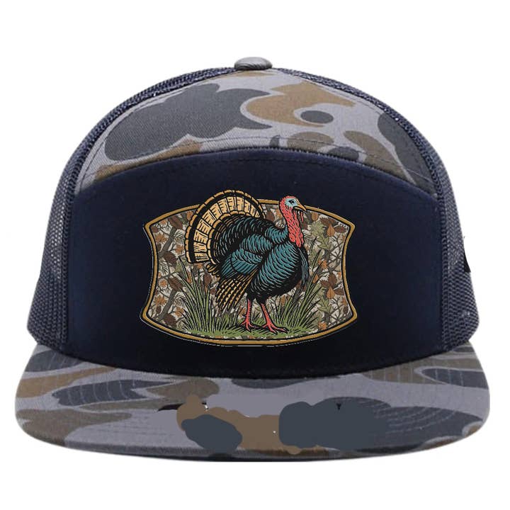 ThatsRad - Vendita all'ingrosso Cappellino da camionista - Unisex - Cappello Snapback Mimetico a 7 Pannelli per Adulti con Tacchino1