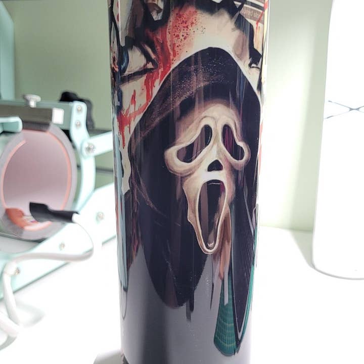 Scary horror movie tumbler for wholesale by Lily's Craftory