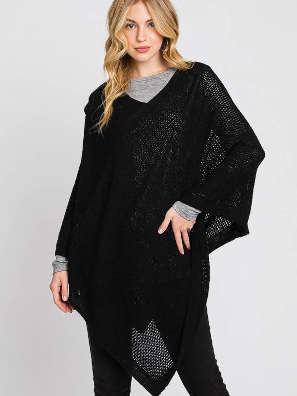 Shop Neighbors - Wholesale Poncho - Women's - SOLID LOOSE KNIT PONCHO6