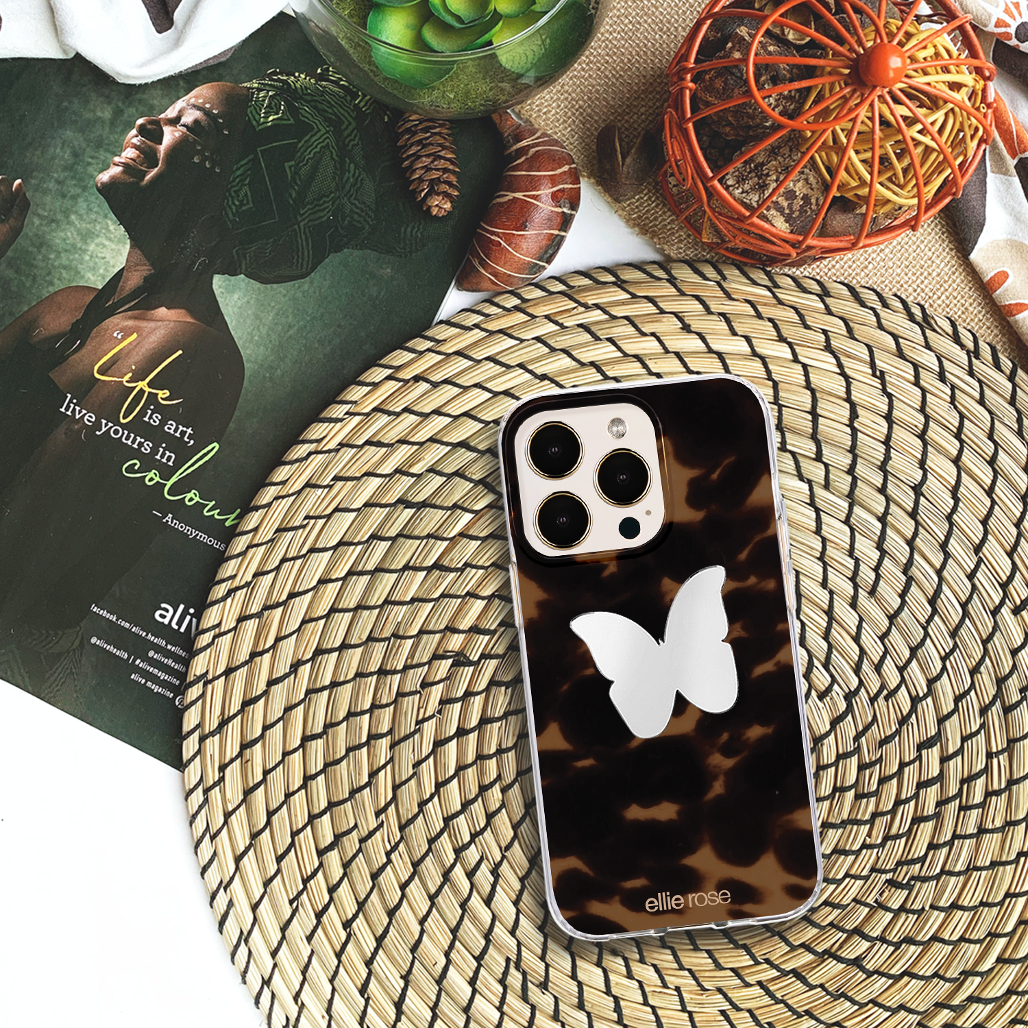 Ellie Rose - Wholesale Phone & Laptop Stickers - Stick-On Mirror Phone Decal - Butterfly7