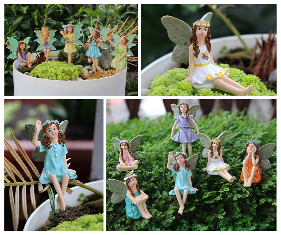 Vagabond Vintage – wholesale Decorative figurine – Miniature Fairy Garden Figurines Set6