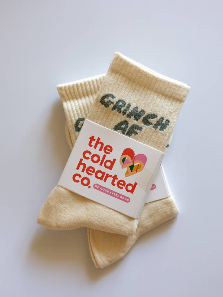 The Cold Hearted Collective - Wholesale Socks - Unisex - Grinch Af Funny Holiday Socks