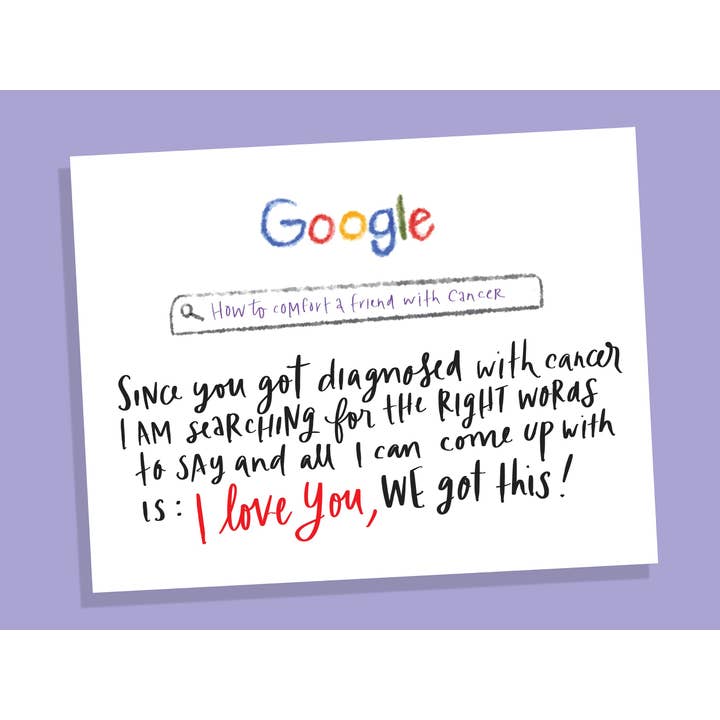 I'm searching for the right words to say Cancer card friend for wholesale by LA PAPER LOVER