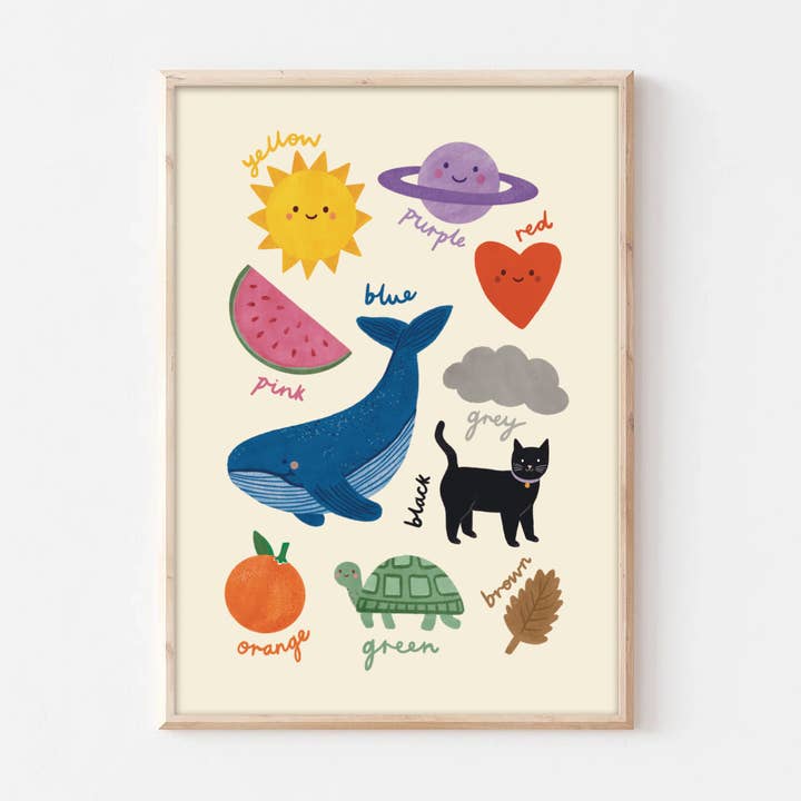 Lauren Sissons Studio - Wholesale Art print – Kids & baby - Colours Educational Print - Kids Wall Art Learning Decor 0
