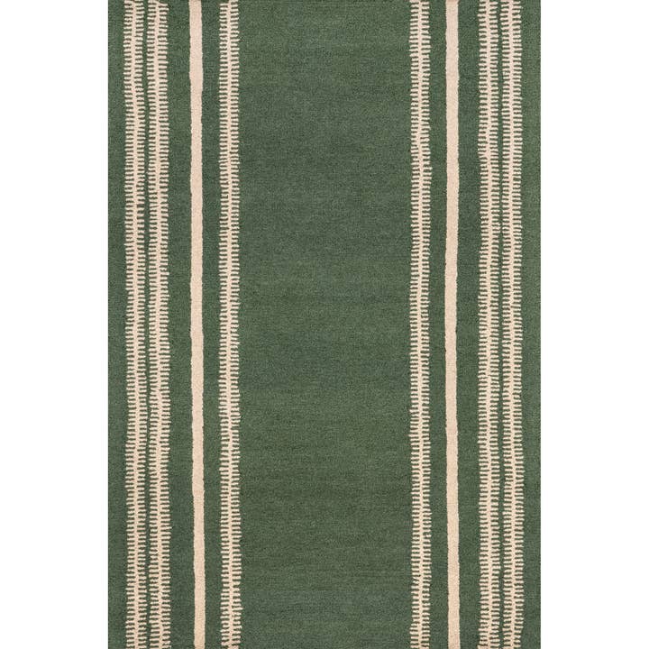 Green Kari Striped Wool Area Rug for wholesale on Faire