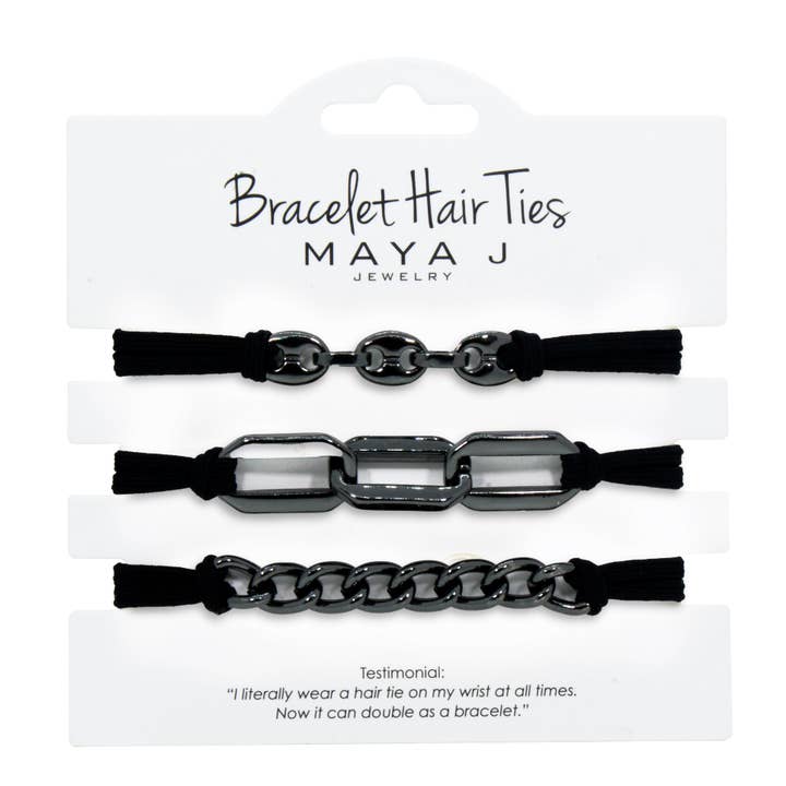 Maya J - Wholesale Hair Tie - 2-in-1 Bracelet Hair Tie Sets - Classic - Full Display8