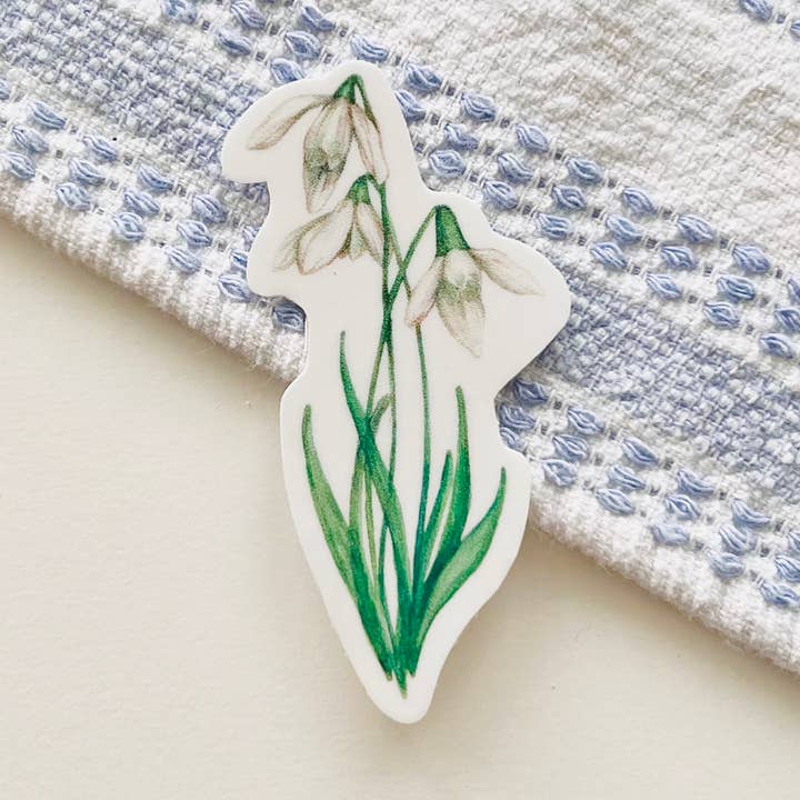 Snowdrop Sticker for wholesale by Emilia Rose Artwork LLC