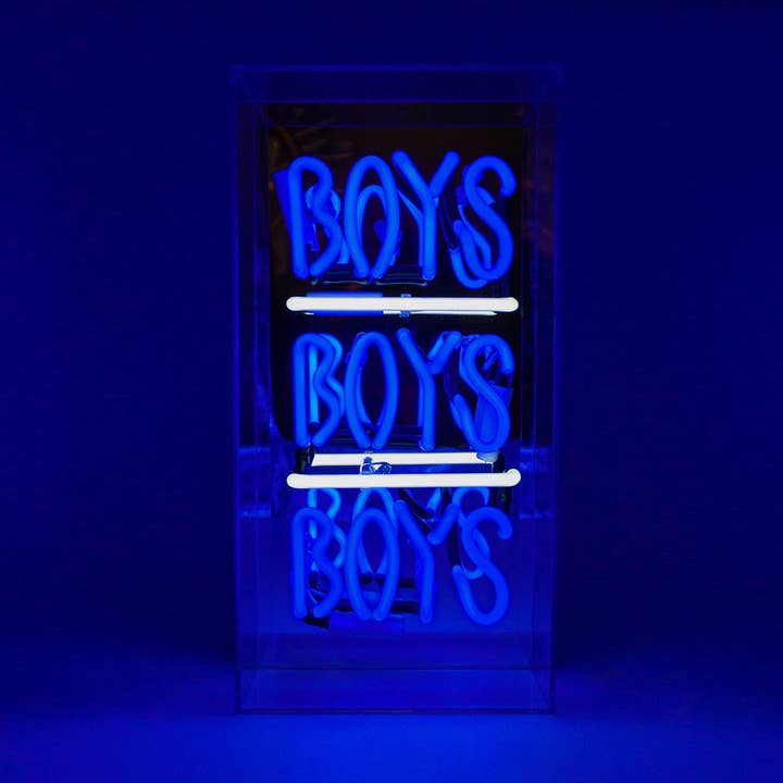 'Boys Boys Boys' Acrylic Box Neon Light for wholesale by Locomocean