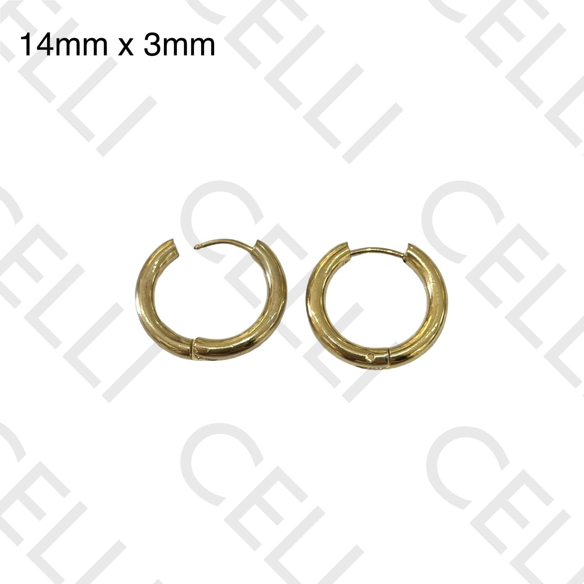 Celli Biju - Wholesale Hoop Earrings - Steel Hoop Earrings - simple 3mm6