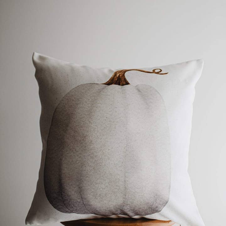 UniikPillows – wholesale Throw pillow cover – White Curly Stem Pumpkin Pillow Cover | Primitive Farmhouse Decor | Farmhouse Pillows | Country Decor | Fall Throw Pillows | Gift for her3