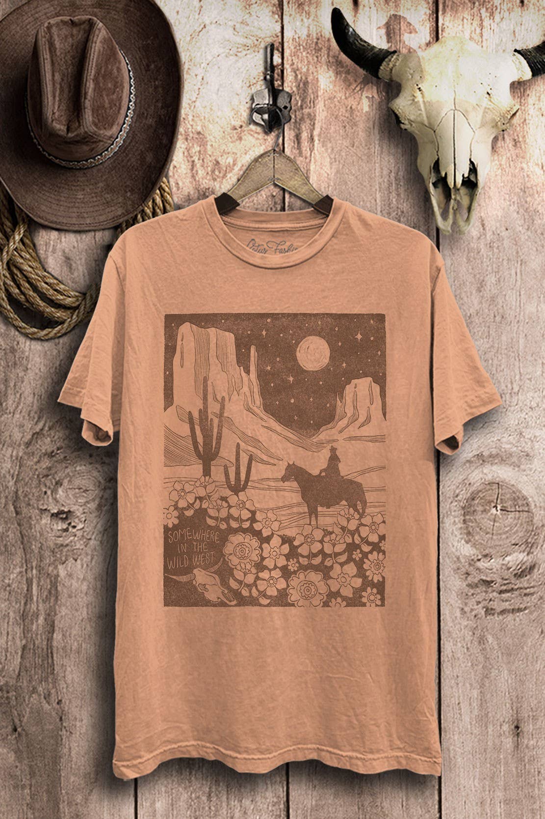Lotus Fashion Collection - Wholesale Screen Printed T-Shirt - Women's - Somewhere In The Wild West Graphic Top0