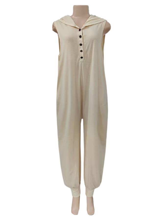 HIDDENBRAND - Wholesale Jumpsuit - Women's - Button Down Hooded  Jumpsuit5