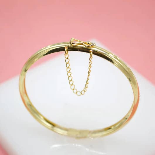 MIA Jewelry - Wholesale Bangle Bracelet - 18K Gold Filled Wrist Cuff Bangle With Flower Engravings 1