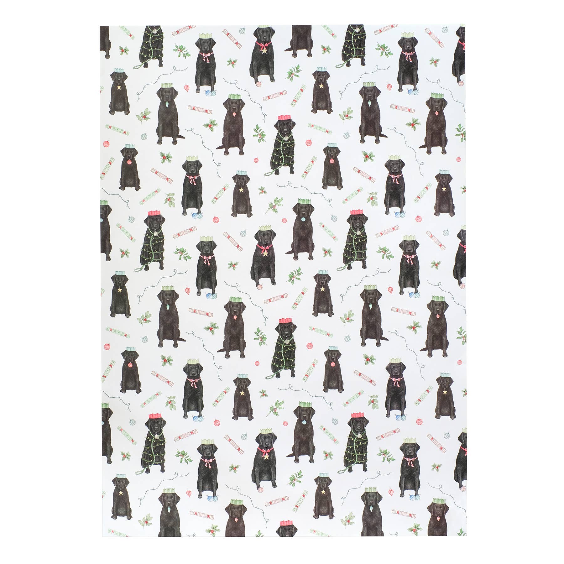 Lottie Murphy - Wholesale Flat Wrap - Labrador Dog Christmas Wrapping Paper1