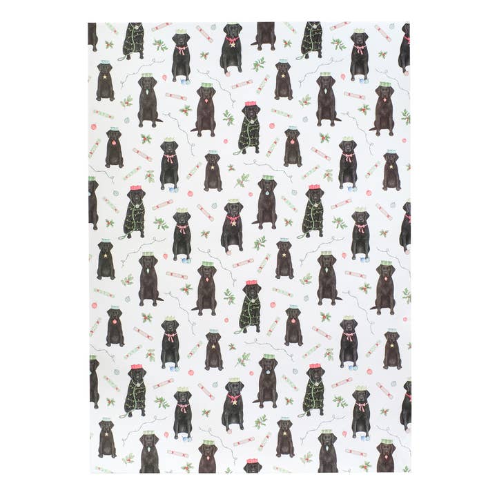 Lottie Murphy - Wholesale Flat Wrap - Labrador Dog Christmas Wrapping Paper1