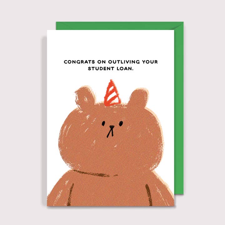 Félicitations Prêt Étudiant - Carte 4,5 x 6,25" pour la vente par Nelson Line