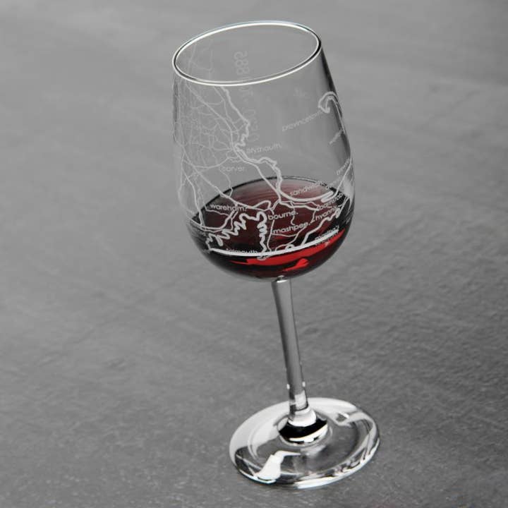 Well Told - Wholesale Wine Glass - Cape Cod MA Map Stemmed Wine Glass