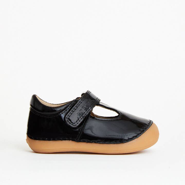 Zapatillas Atlas Black Patent First Walker para venta al por mayor de PRENTA Shoes