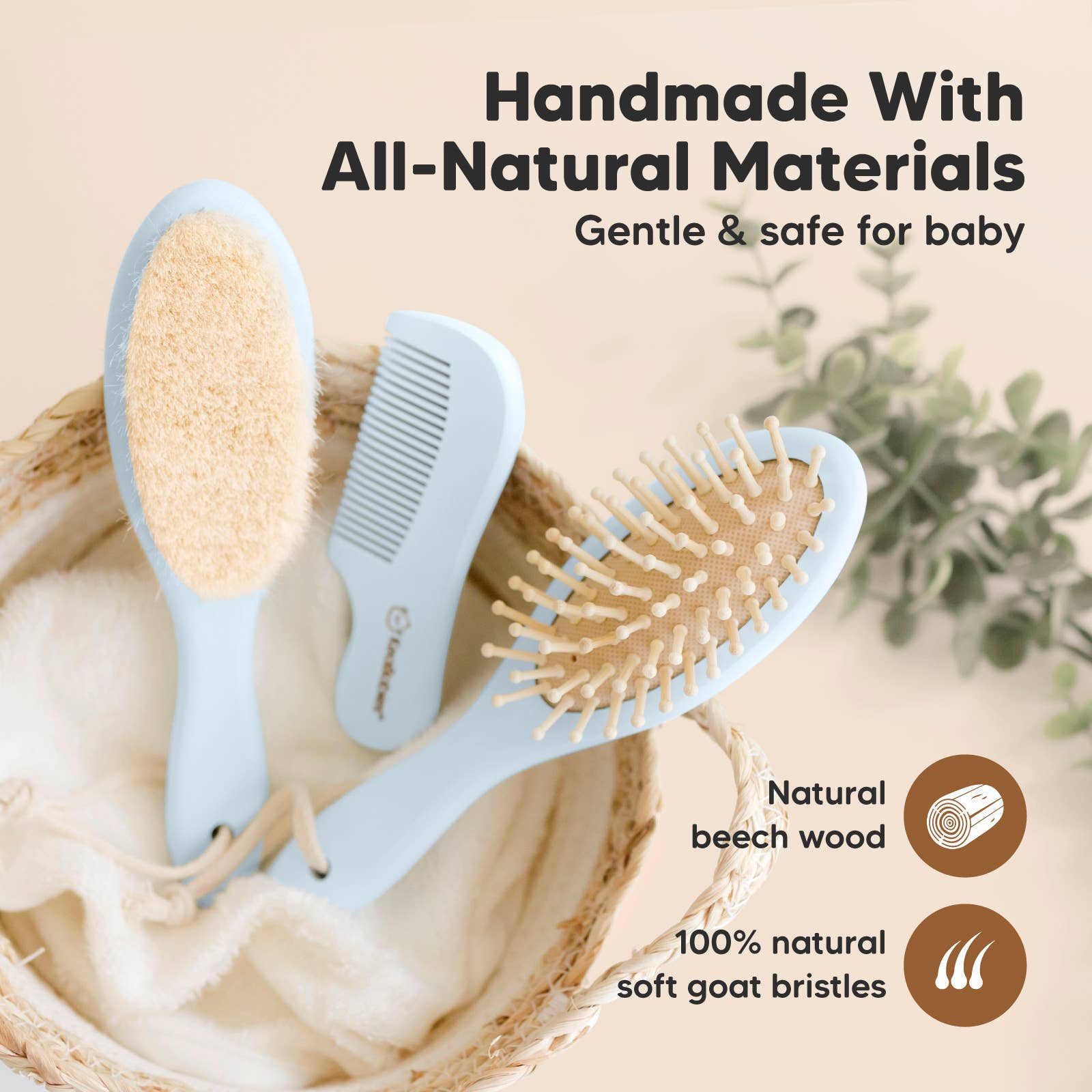 Frost KeaBabies Baby Hair Brush and Comb Set for wholesale on Faire3