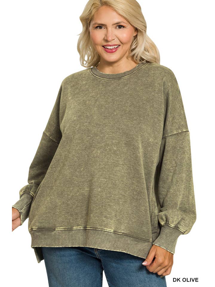 Vanilla Monkey – wholesale Sweatshirt - Dam – Plus syra tvätt fleece Hi-low fåll tröja3