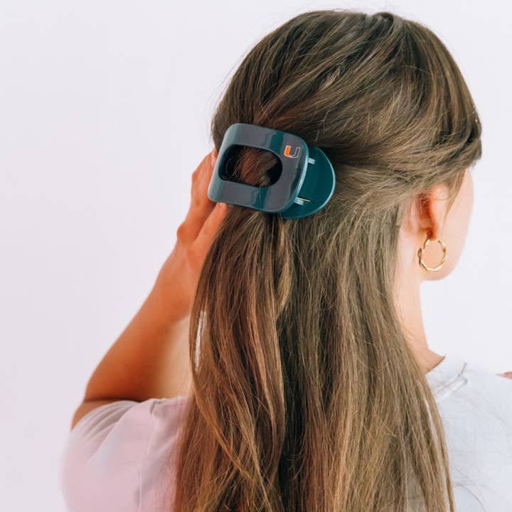 TELETIES – wholesale Hårklämma - Dam – Rund platt hårklämma | Med. | Univ. of Miami