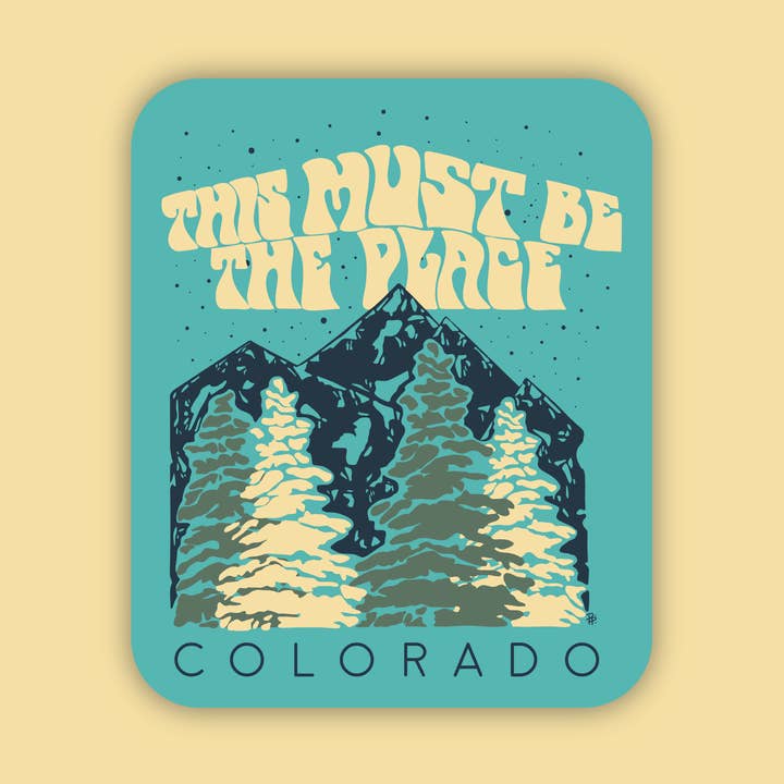 Mini-autocollant « This Must Be The Place Colorado » pour la vente par Snow Business USA