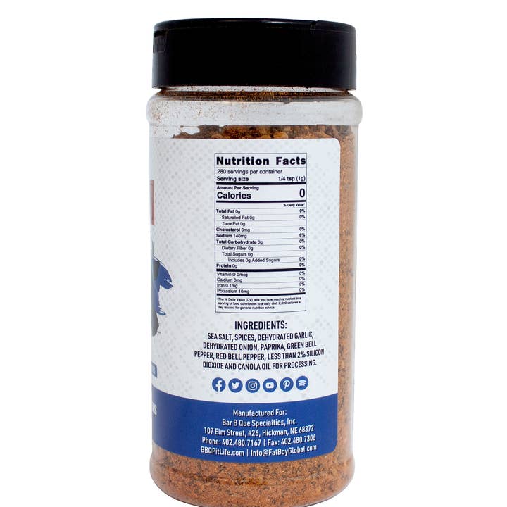 Fat Boy Natural BBQ & Hickman's BBQ - Wholesale Rub - Steak Gluten Free Natural BBQ Rub 9.9 oz