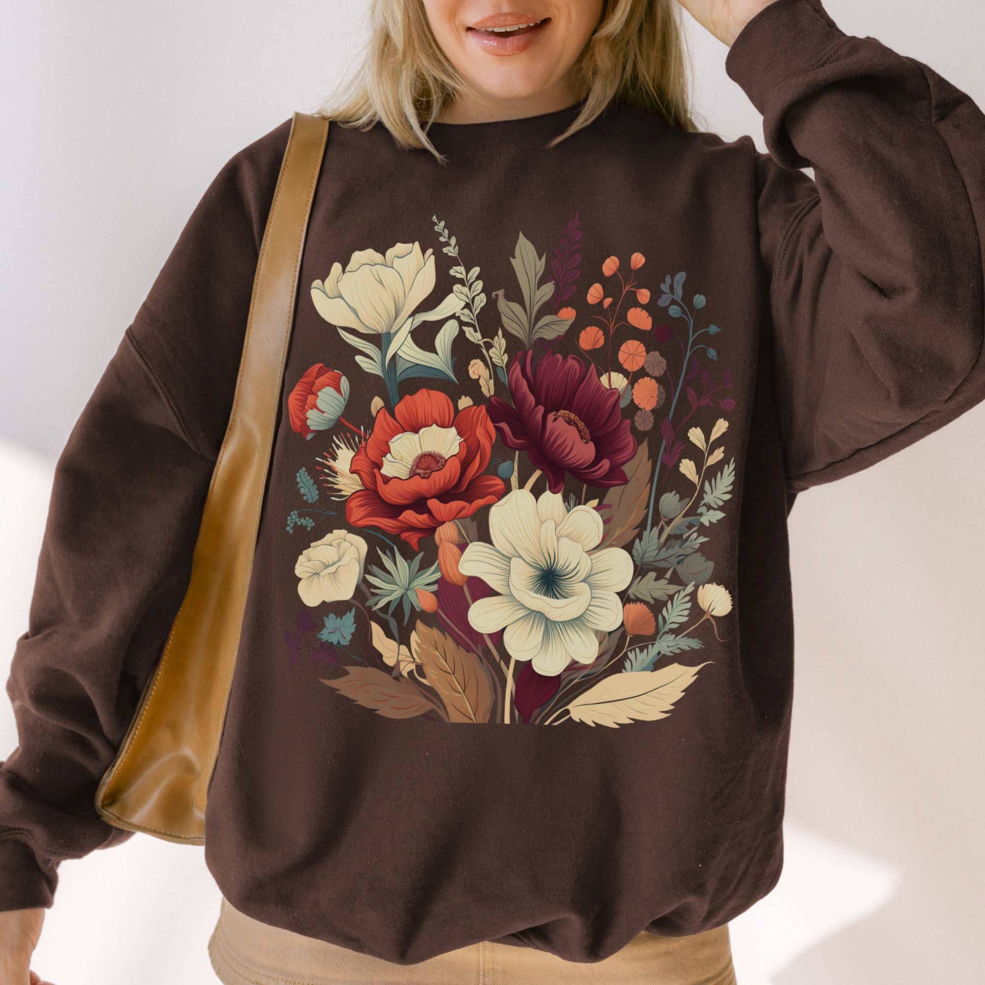 Sisterly Gifts Shop - Wholesale Graphic Sweatshirt - Women's - Vintage Botanical Sweatshirt | Graphic Nature Crewneck0