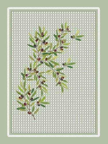 French Printed Tea Towels -- Olives Green for wholesale by Mierco European Linens