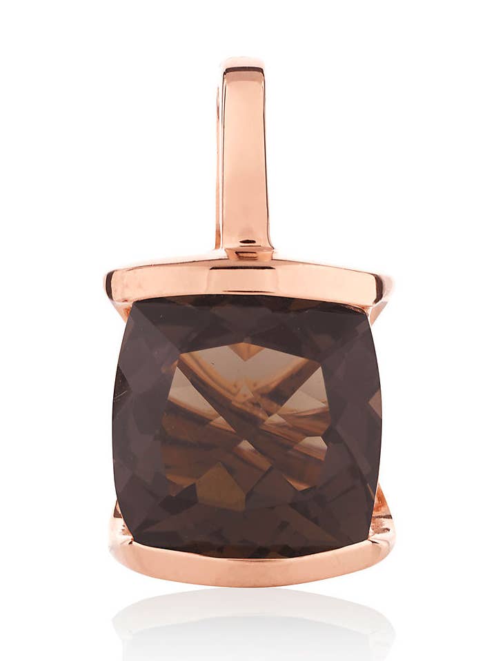 Ciondolo Infinity in oro rosa con quarzo fumé per la vendita all'ingrosso da parte di Manja