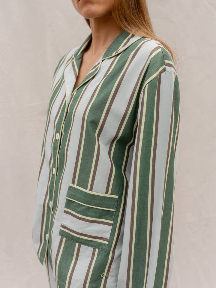 TBCo – wholesale Sleepwear set – Women's – Cotton Pyjamas in Blue Stripe6