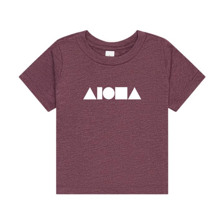 ALOHA SHAPES Heather Maroon Baby Tee for wholesale by Soley Aloha