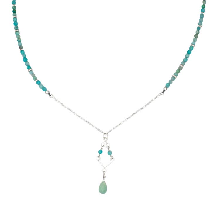 Amazonite pärlstav hänge Sterling Silver Halsband för wholesale av Bentley & Lo