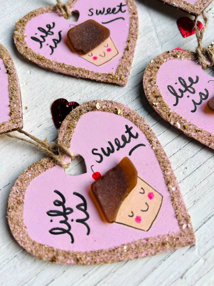 Life is Sweet Sea Glass Cupcake Ornament for wholesale by Sook & Hook