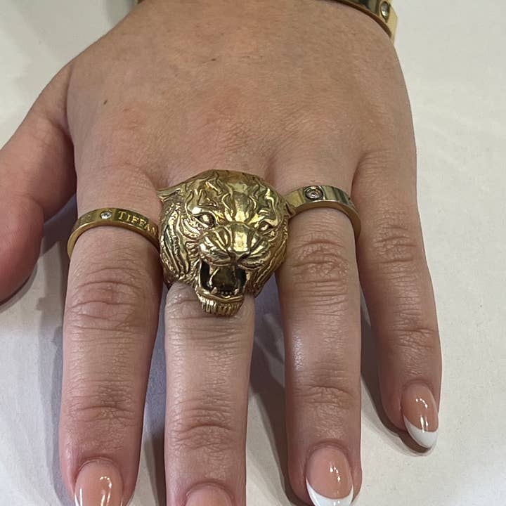 Hi Octane | SilverBotanica - Wholesale Cocktail/Statement Ring - Tiger Big Cat Hear Me Roar Ring4