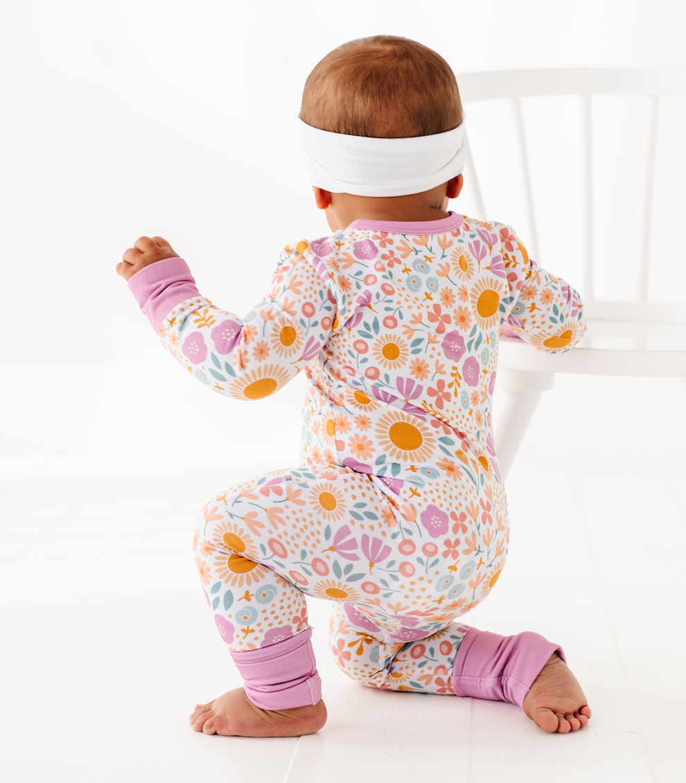 Bird & Bean® - Wholesale Sleepsuit - Baby -  Bamboo Pajamas - Bamboo Sleeper  - Spring Floral Daisy 2
