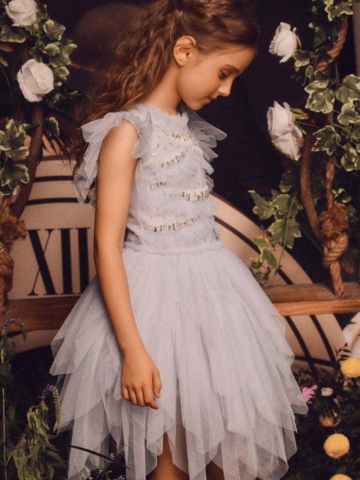 Tutuland - Wholesale Dress – Kids - Delightful Flutter Sleeves Wedding Flower Girl Dress8