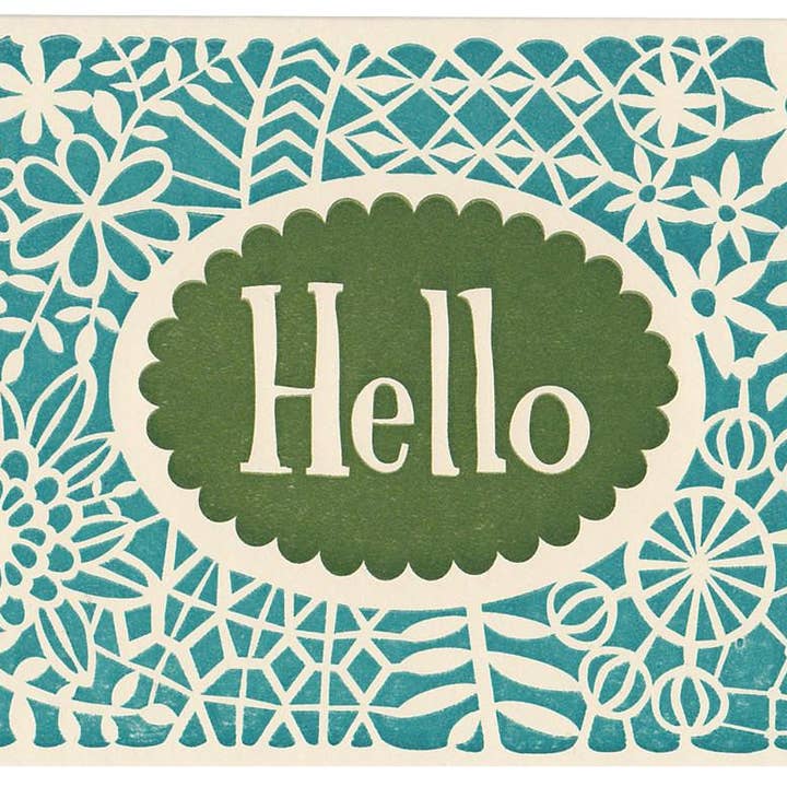 Hello Letterpress - Tarjeta de felicitación para venta al por mayor de Morris & Essex