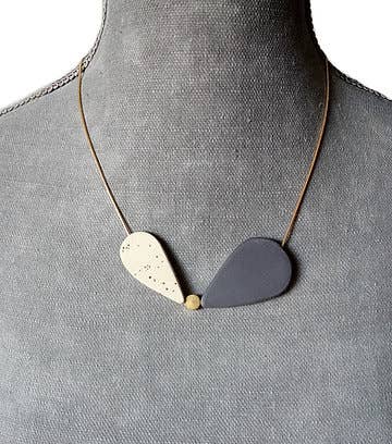 Cerámics & co - Wholesale Halskettinghanger - Ketting „Duo Gres”, Designer ketting, keramische ketting.5