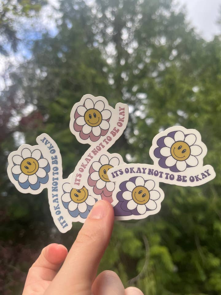 Daisy Sticker, Mental Health Vinyl Decal for wholesale by TTN Stickers