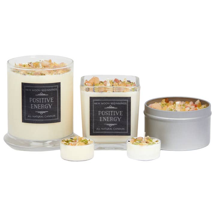 New Moon Beginnings - Wholesale Jar/Filled Candle - Positive Energy Candle - Soy Candles - Herb & Crystal Candle3