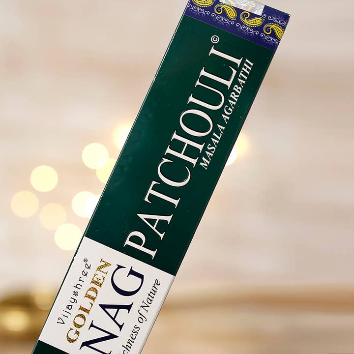 12 pakjes Golden Nag wierook - Patchouli 15 g voor wholesale door Ethike.eu