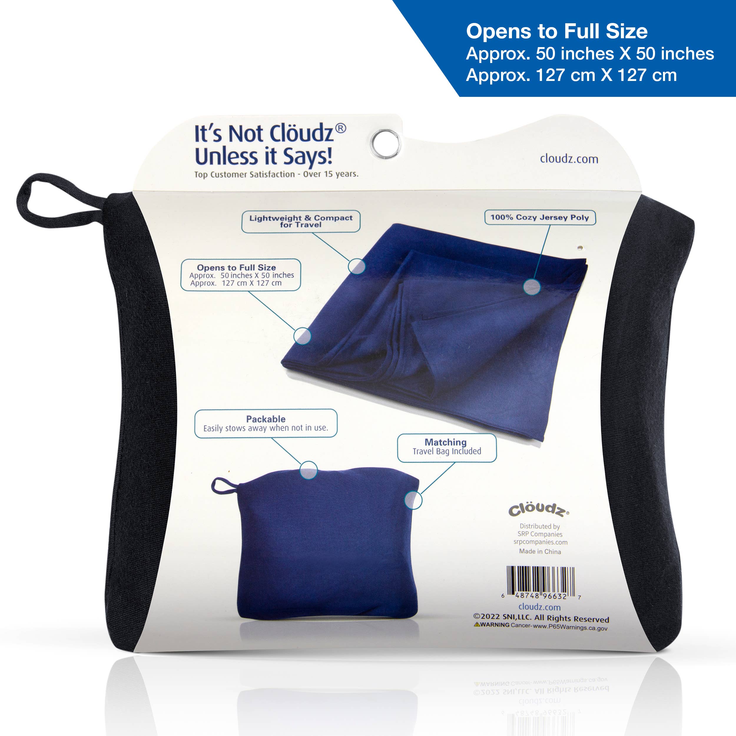 Cloudz - Wholesale Travel Blanket - Cloudz Jersey Travel Blanket In A Bag - Black3