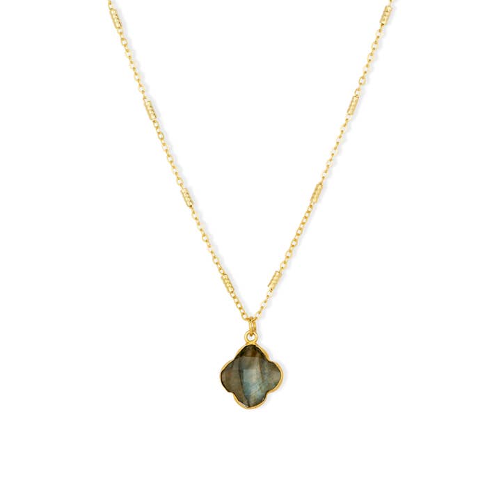 Ashiana London – wholesale Pendant/charm necklace – Clover Labradorite Necklace