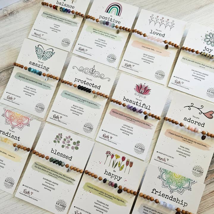 Pack - Faith + Love Collection Bracelets - 6mm for wholesale by R.B. Amber Jewelry