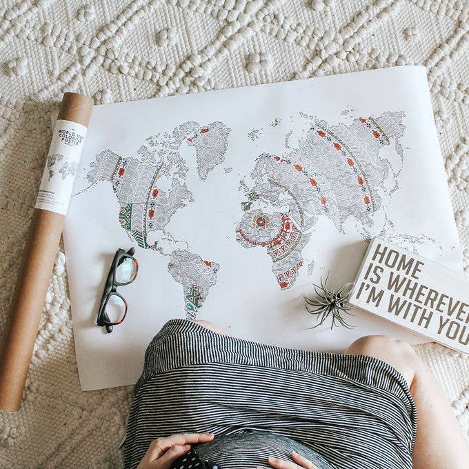 Anna Grunduls Design - Wholesale Poster - Mandala World Map Coloring Poster4