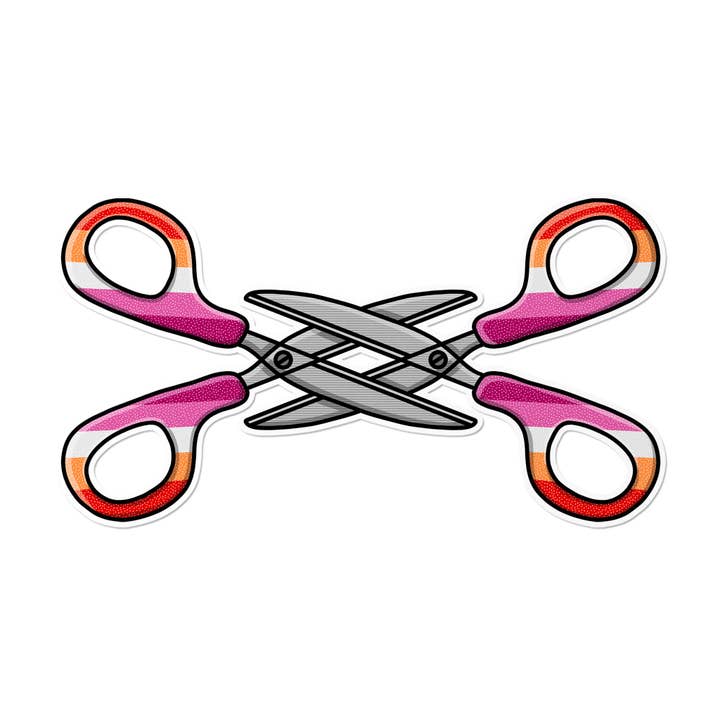 That Queer Card Co - Wholesale Sticker - Lesbian Scissors Waterproof LGBTQ+ Sticker