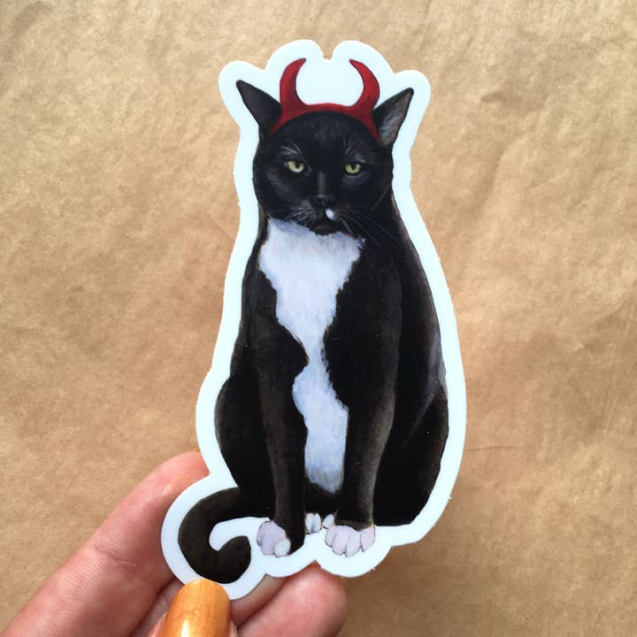 Amy Rose Moore Illustration - Wholesale Sticker - Cat Devil Vinyl STICKER0