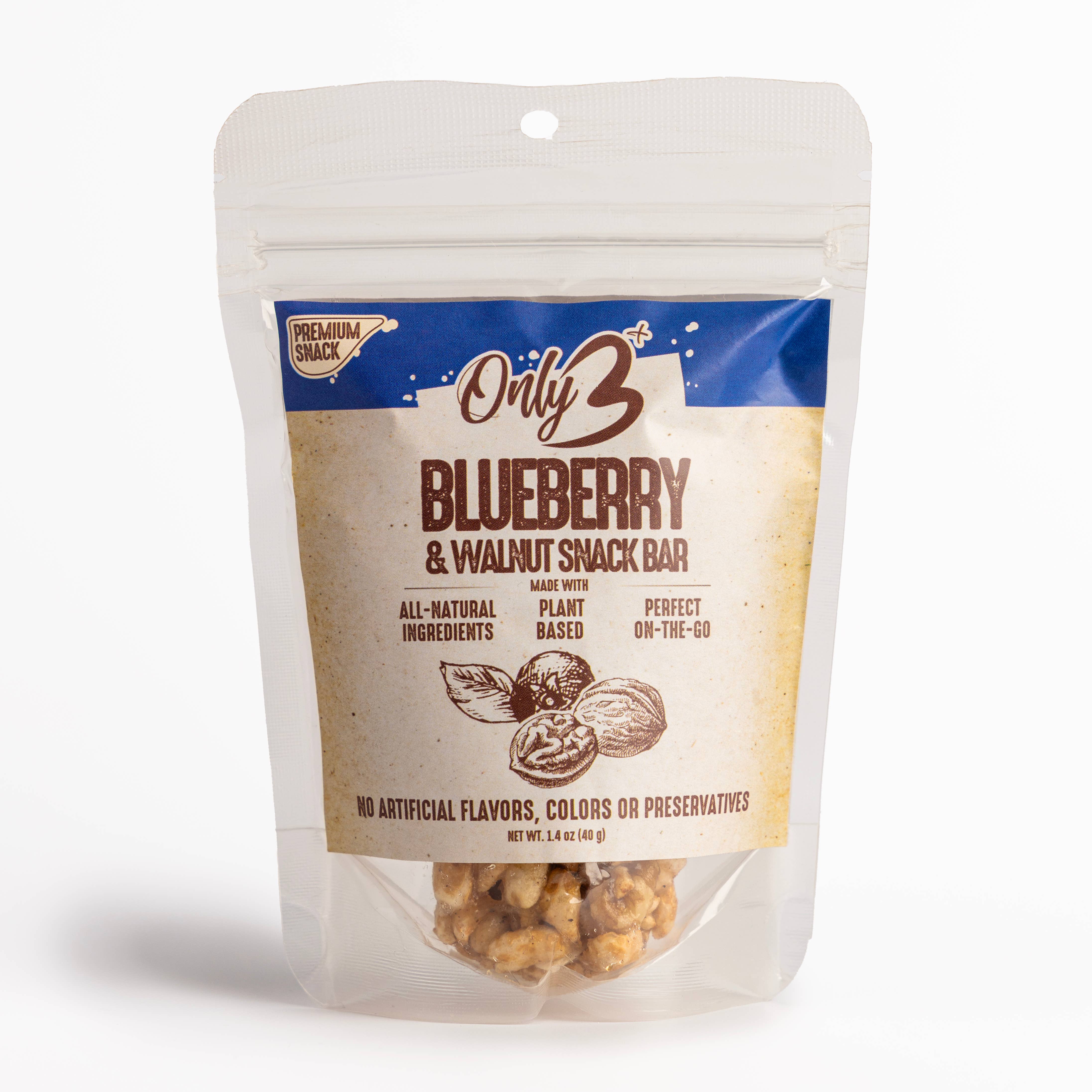 Only 3 Snacks - Wholesale Snack Bar - Blueberry & Walnut Energy Bar 0